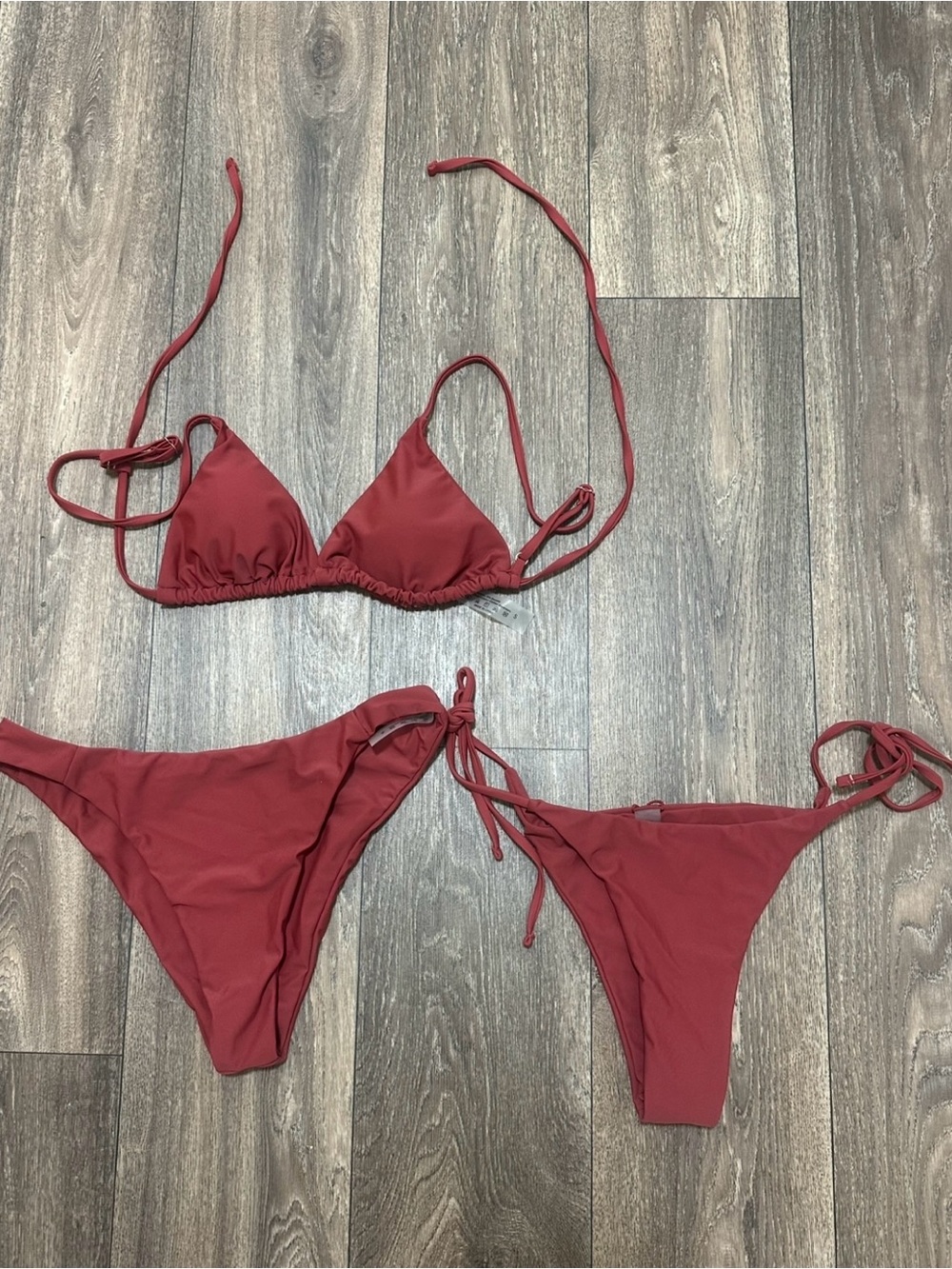 SHEIN Burgundy Bikini Set